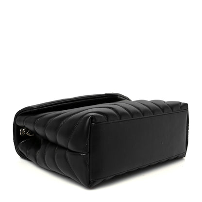 Saint Laurent Calfskin Y Quilted Monogram Small Loulou Chain Satchel Black 4 of 12
