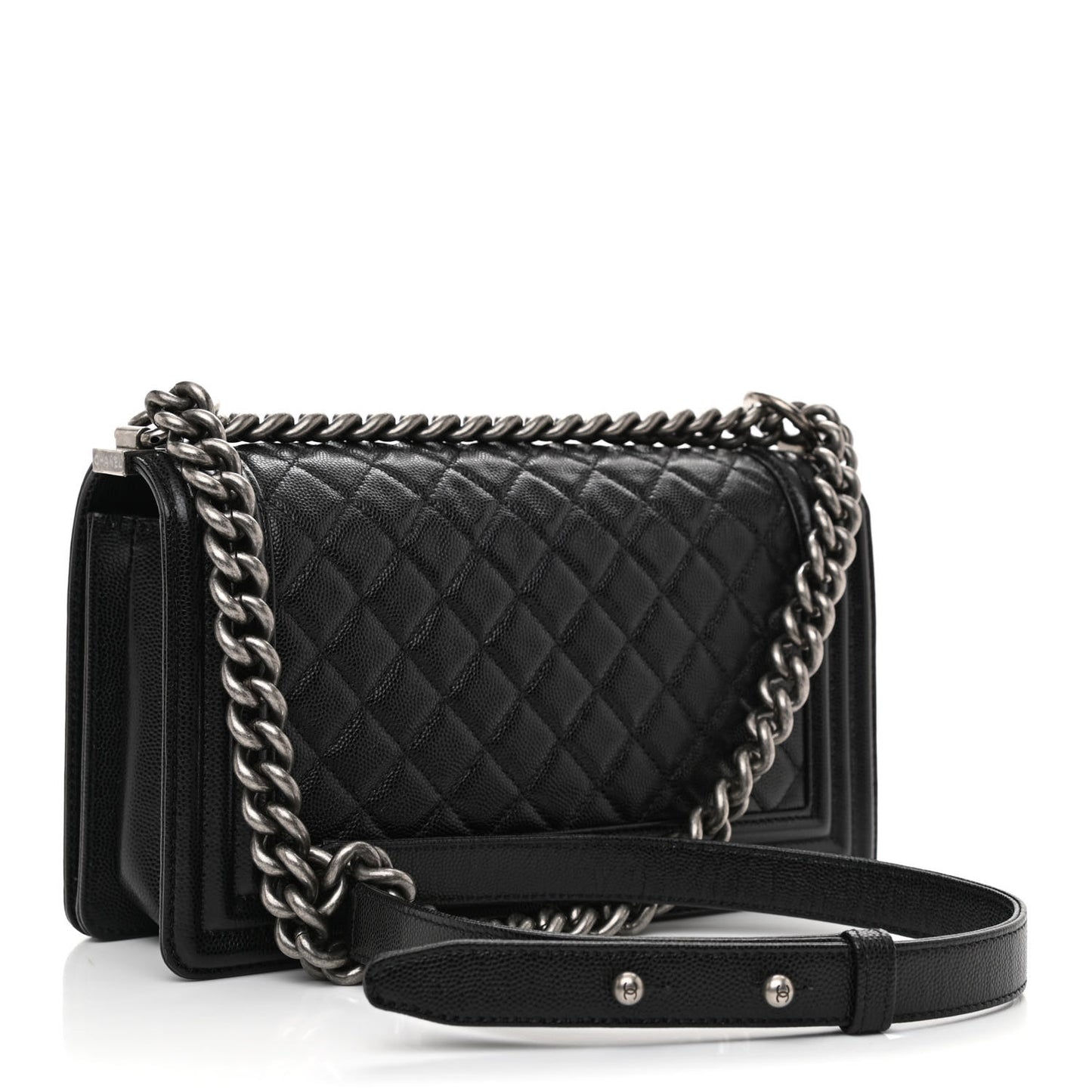 Caviar Quilted Medium Boy Flap Black