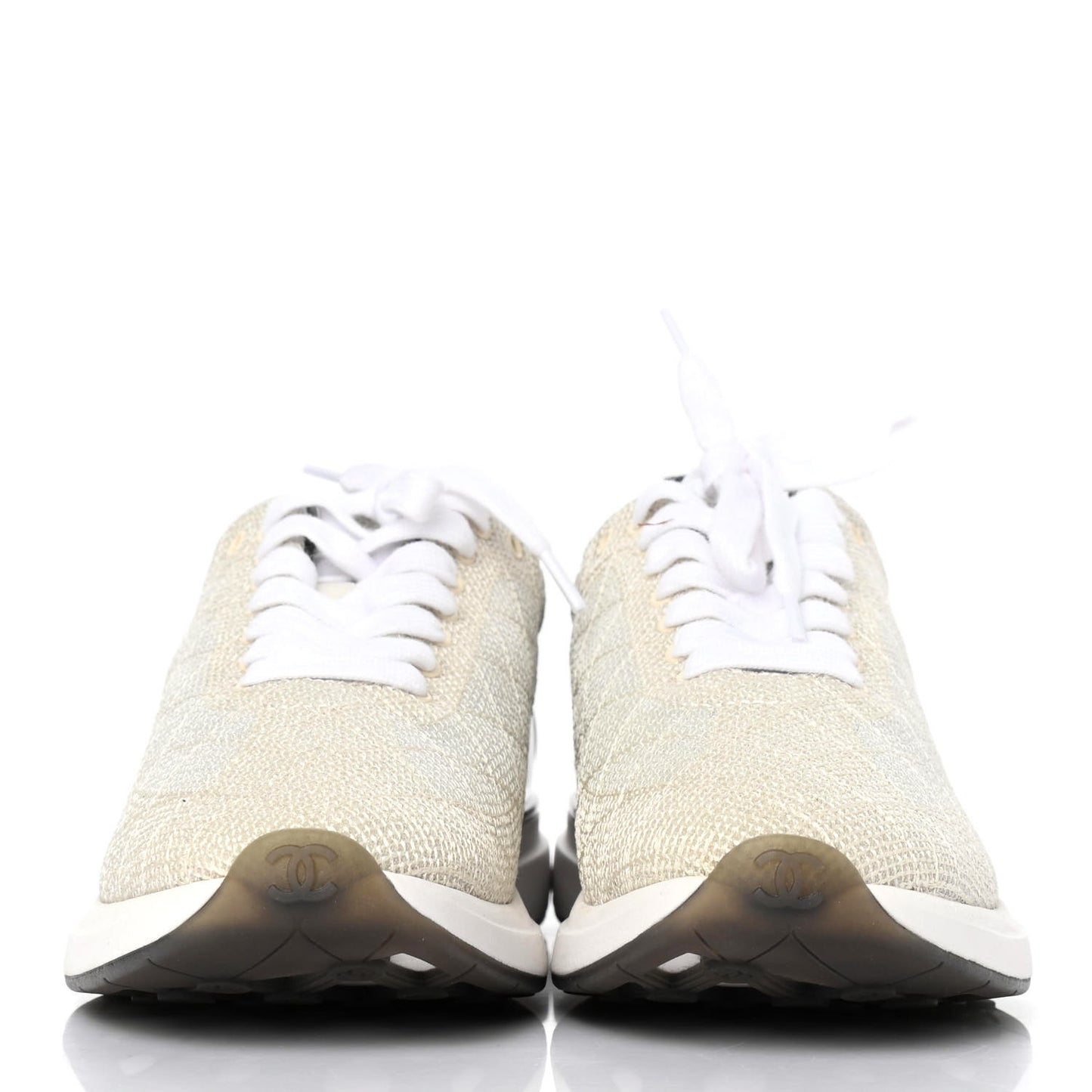Fabric Logo Sneakers 39 Beige