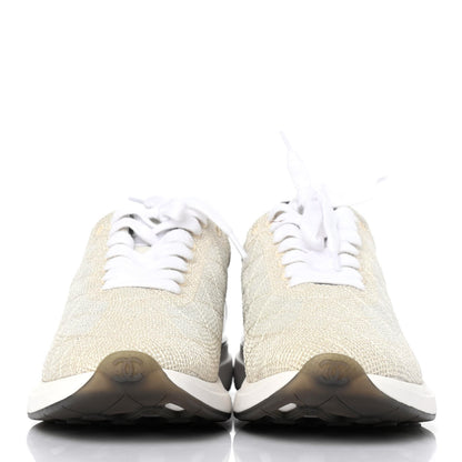 Chanel Fabric Logo Sneakers 39 Beige 2 of 4