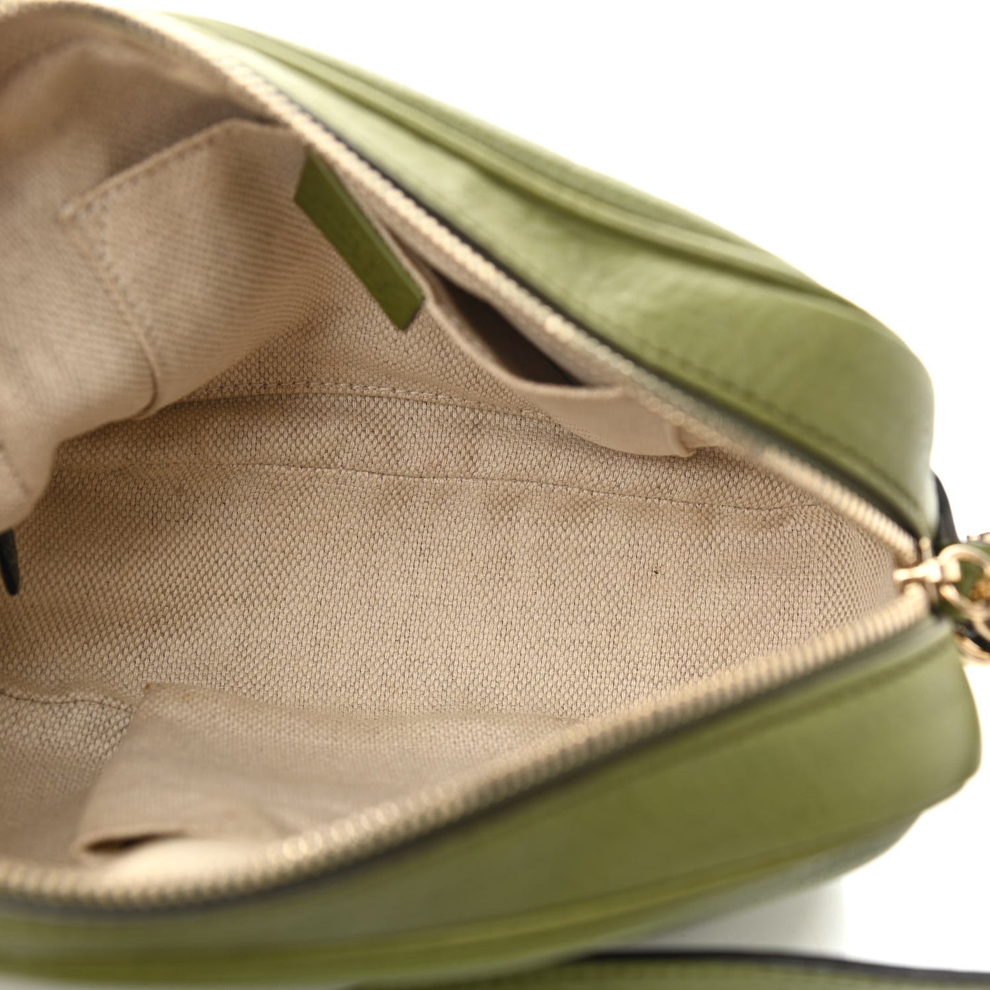 Pebbled Calfskin Small Soho Disco Bag Green