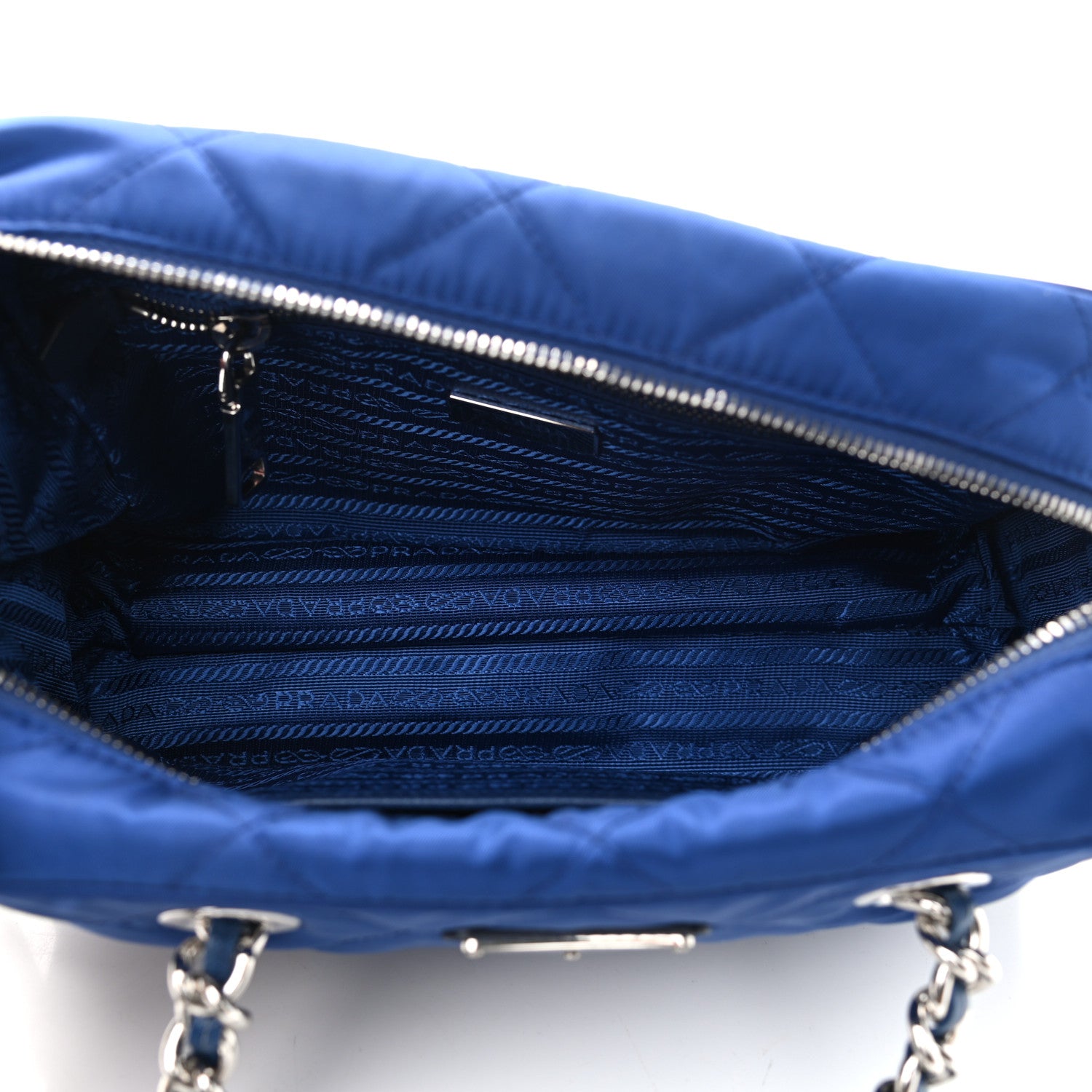 Prada Nylon Tessuto Impuntu Quilted Shoulder Bag Bluette 5 of 10