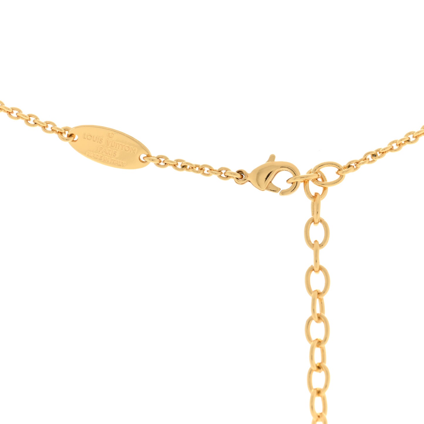 Metal Crystal LV Iconic Necklace Gold