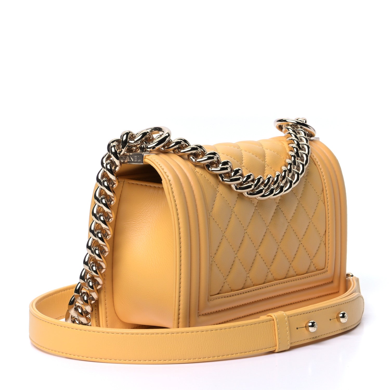Chanel Calfskin Quilted Small Boy Flap Yellow 2 of 5