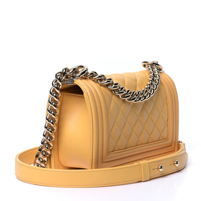 Chanel Calfskin Quilted Small Boy Flap Yellow 2 of 5