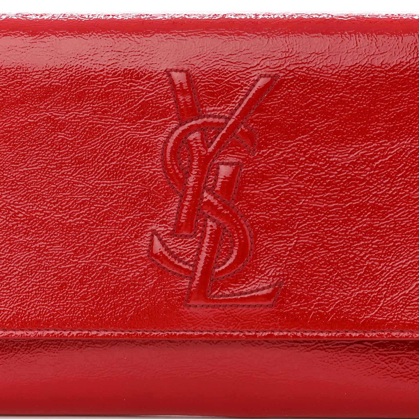 Textured Patent Monogram Large Belle De Jour Clutch Red