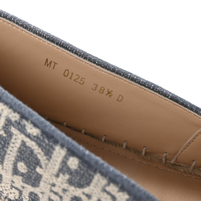 Christian Dior Oblique Chambray Raffia Effect Granville 15mm Espadrilles 38.5 Chambray Blue Ecru 8 of 9