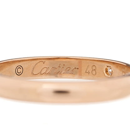Cartier 18K Pink Gold Diamond 2.6mm 1895 Wedding Band Ring 48 4.5 5 of 6
