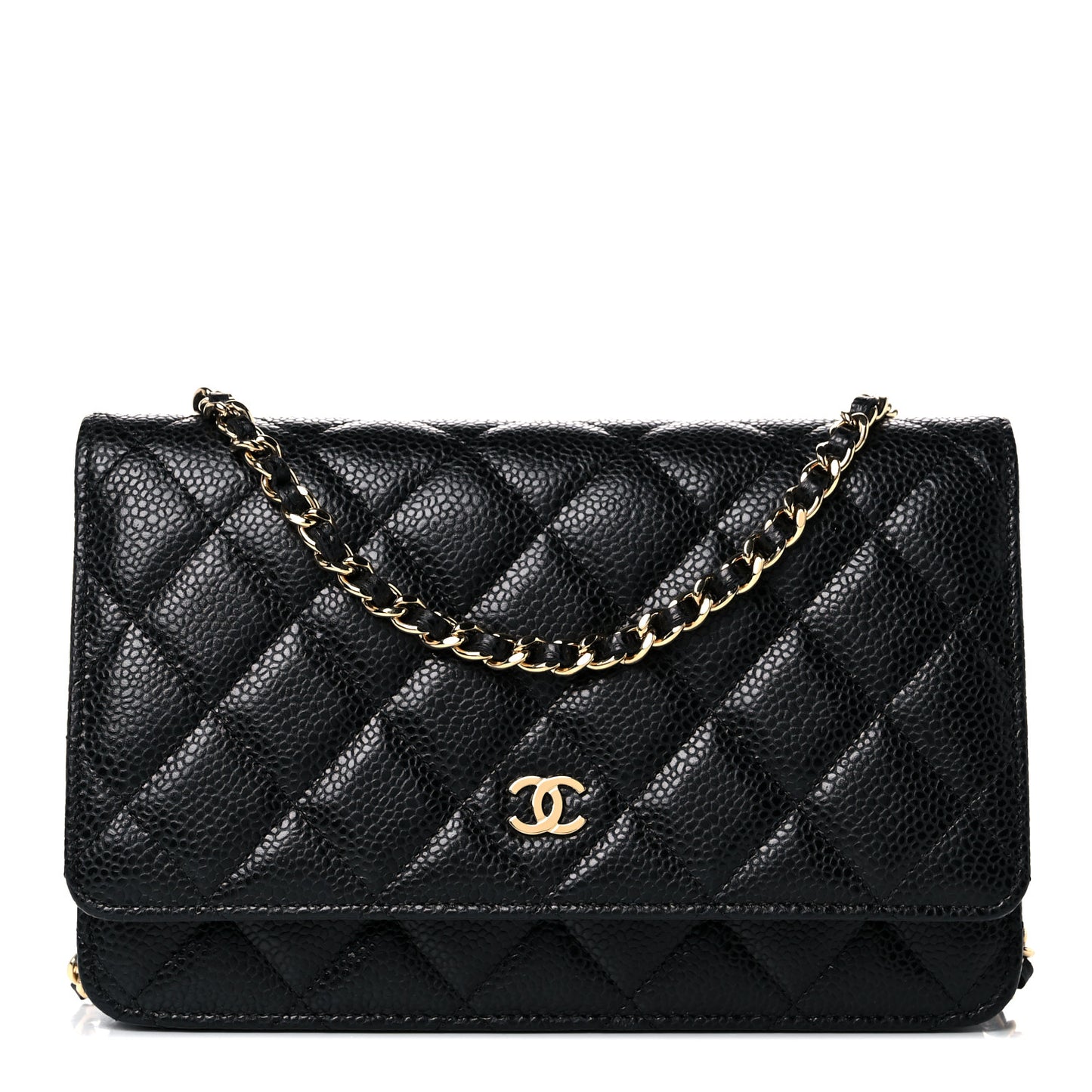 Caviar Quilted Wallet On Chain WOC Black