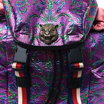 Gucci Brocade Web Small Double Buckle Backpack Multicolor 8 of 14