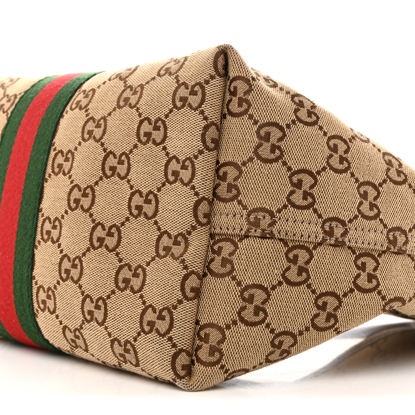 Monogram Web Small Giglio Tote Bag Beige Dark Brown