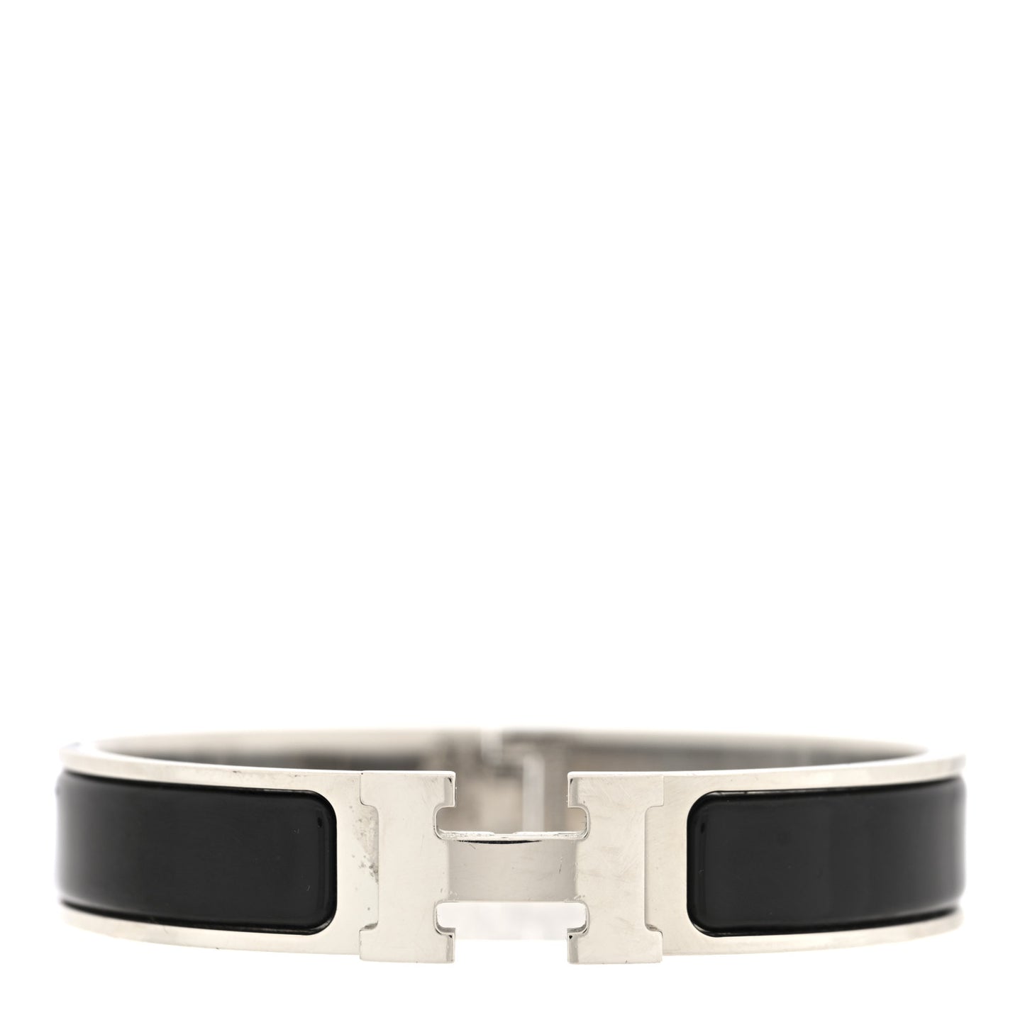 Enamel Narrow Clic Clac H Bracelet GM Black