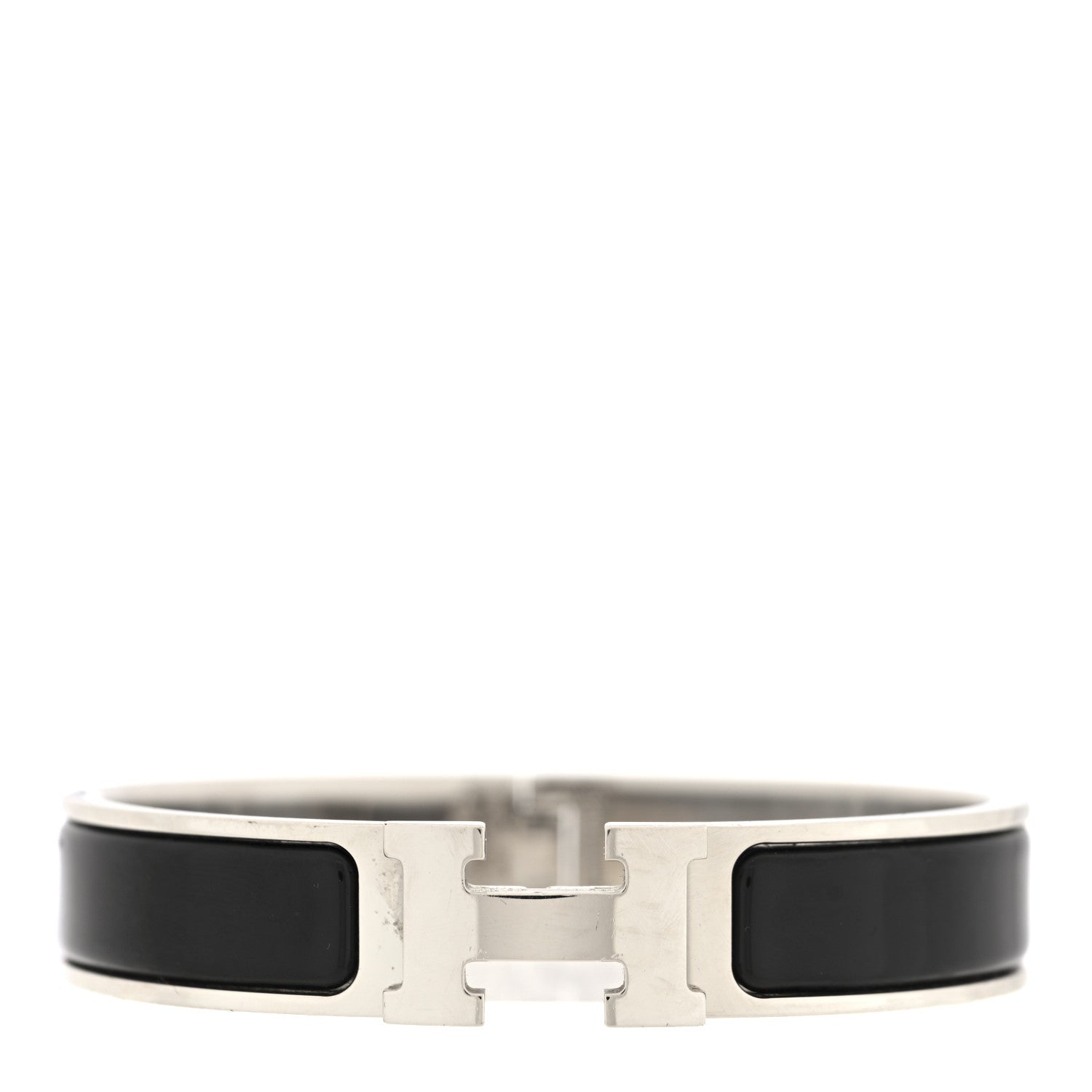 Hermes Enamel Narrow Clic Clac H Bracelet GM Black 1 of 5