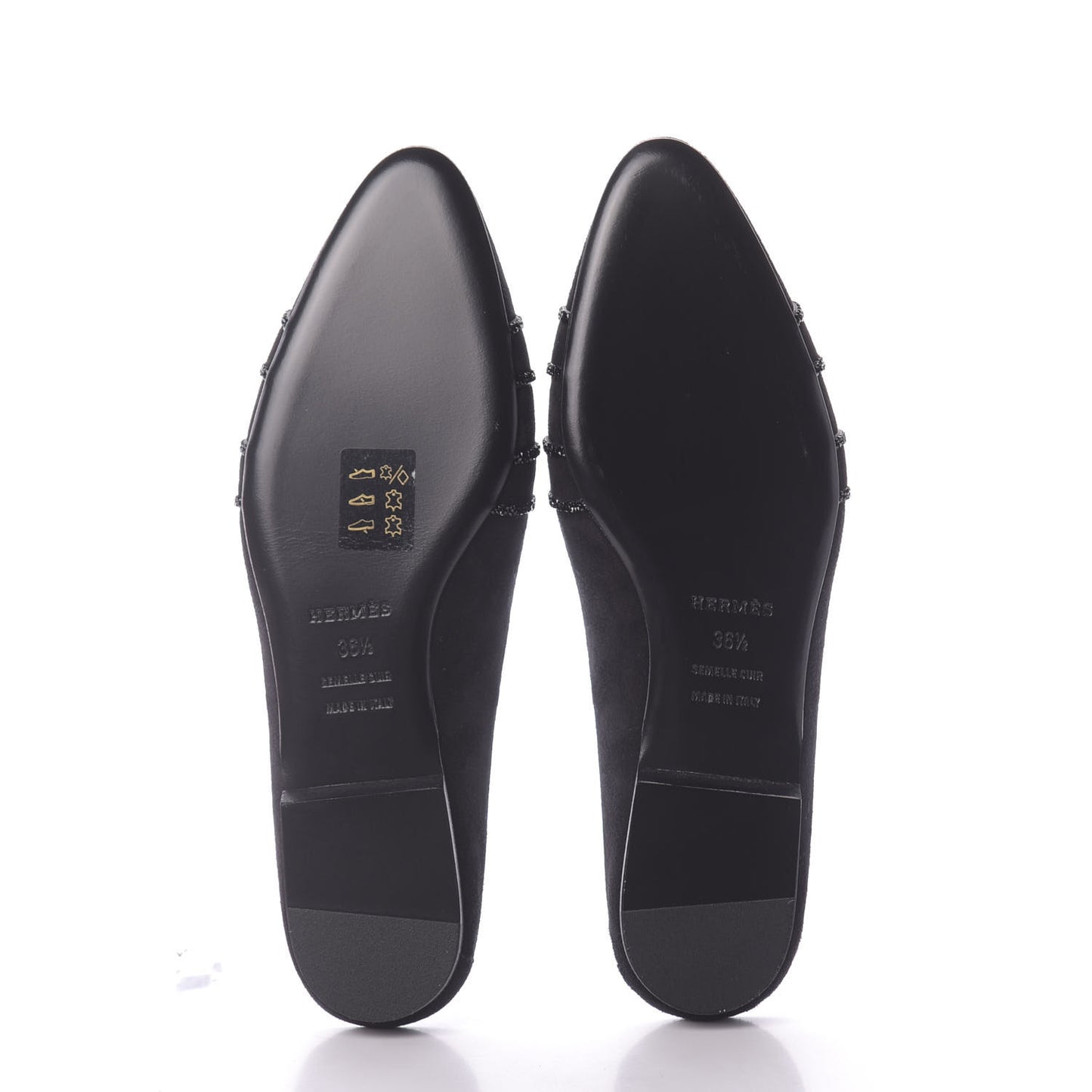 Suede Goatskin Rhinestone Roxane Mules 36.5 Black