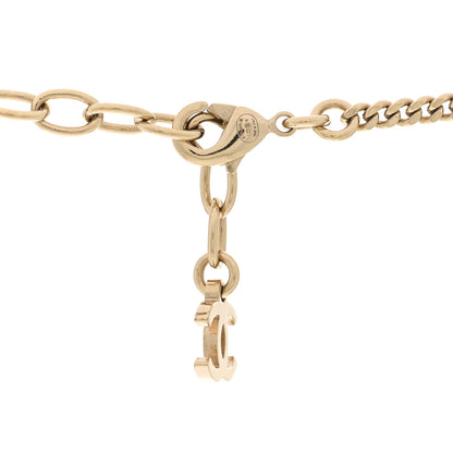 Chanel Metal Crystal Bead CC Necklace Gold 5 of 6