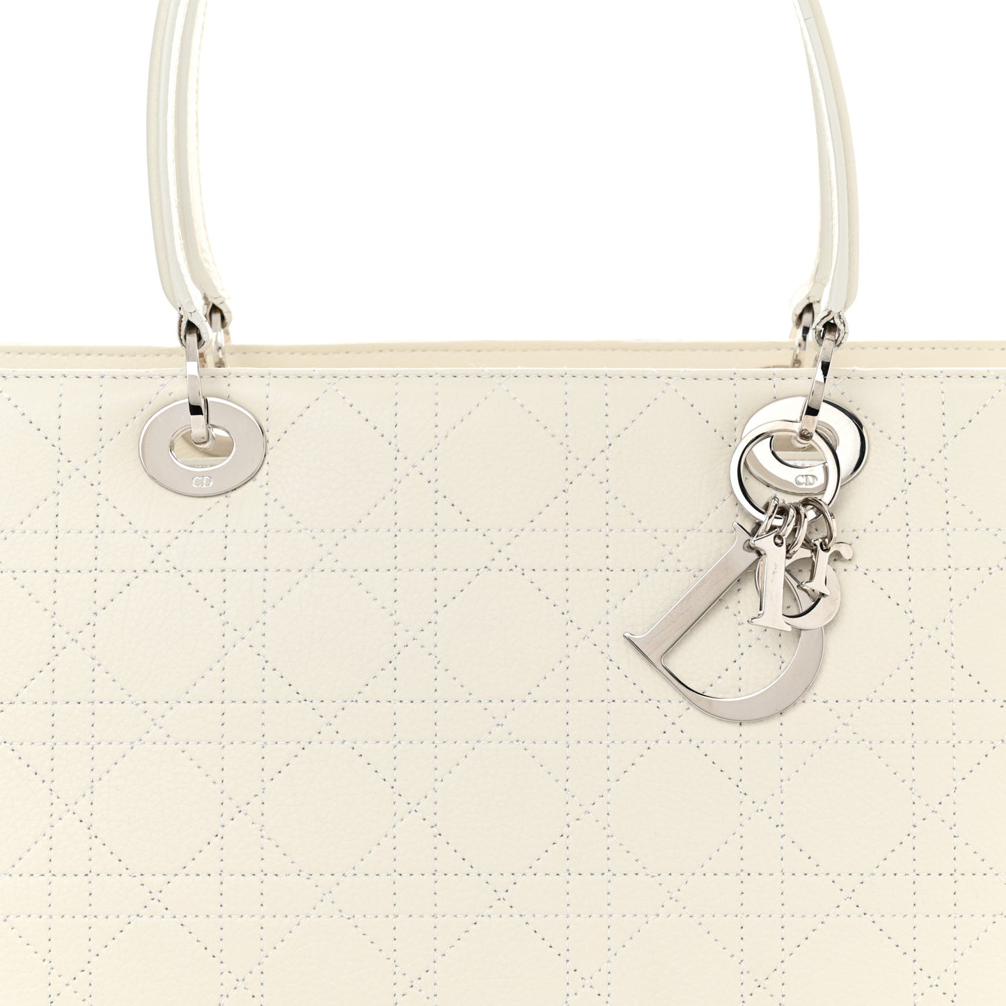 Lambskin Cannage Soft Lady Dior East West White