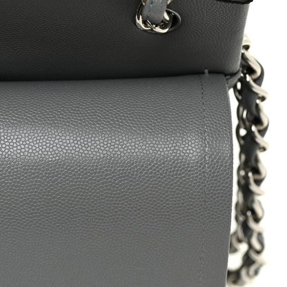 Chanel Caviar Quilted Jumbo Double Flap Grey 14 of 15