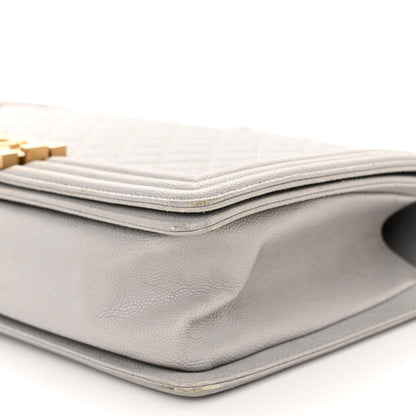 Chanel Caviar Quilted New Medium Boy Flap Grey 9 of 9