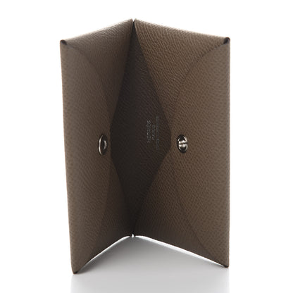Hermes Epsom Calvi Card Case Etoupe 5 of 10