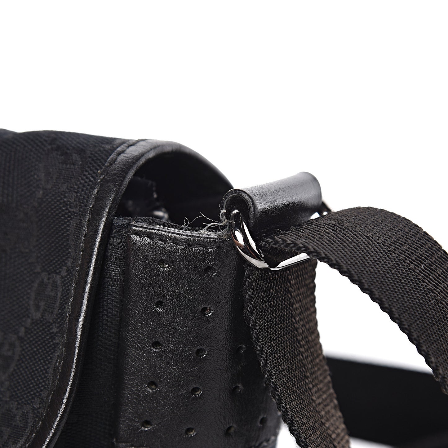 Monogram Small Double Buckle Flap Messenger Bag Black