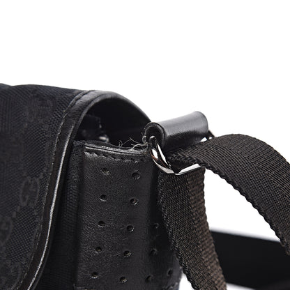 Gucci Monogram Small Double Buckle Flap Messenger Bag Black 16 of 19