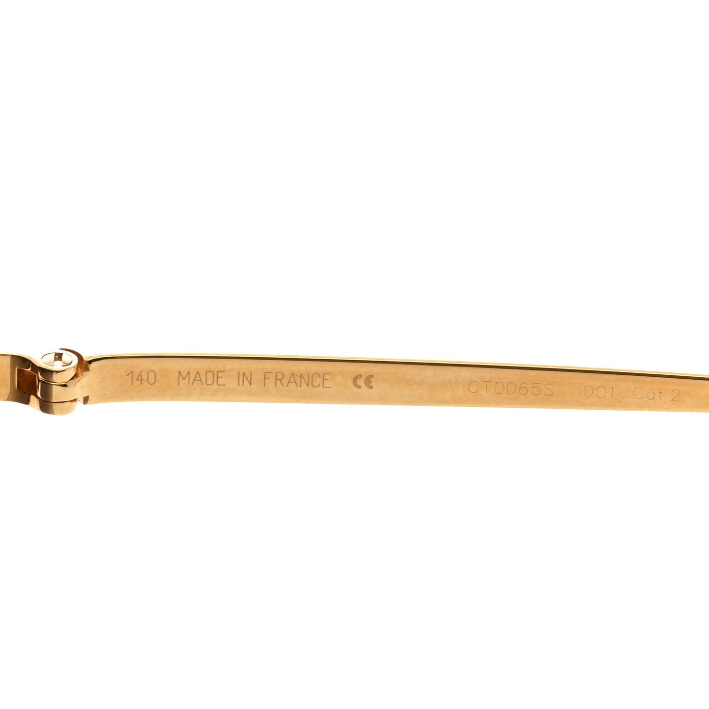 Panthere De Cartier Aviator Sunglasses CT0065S Gold