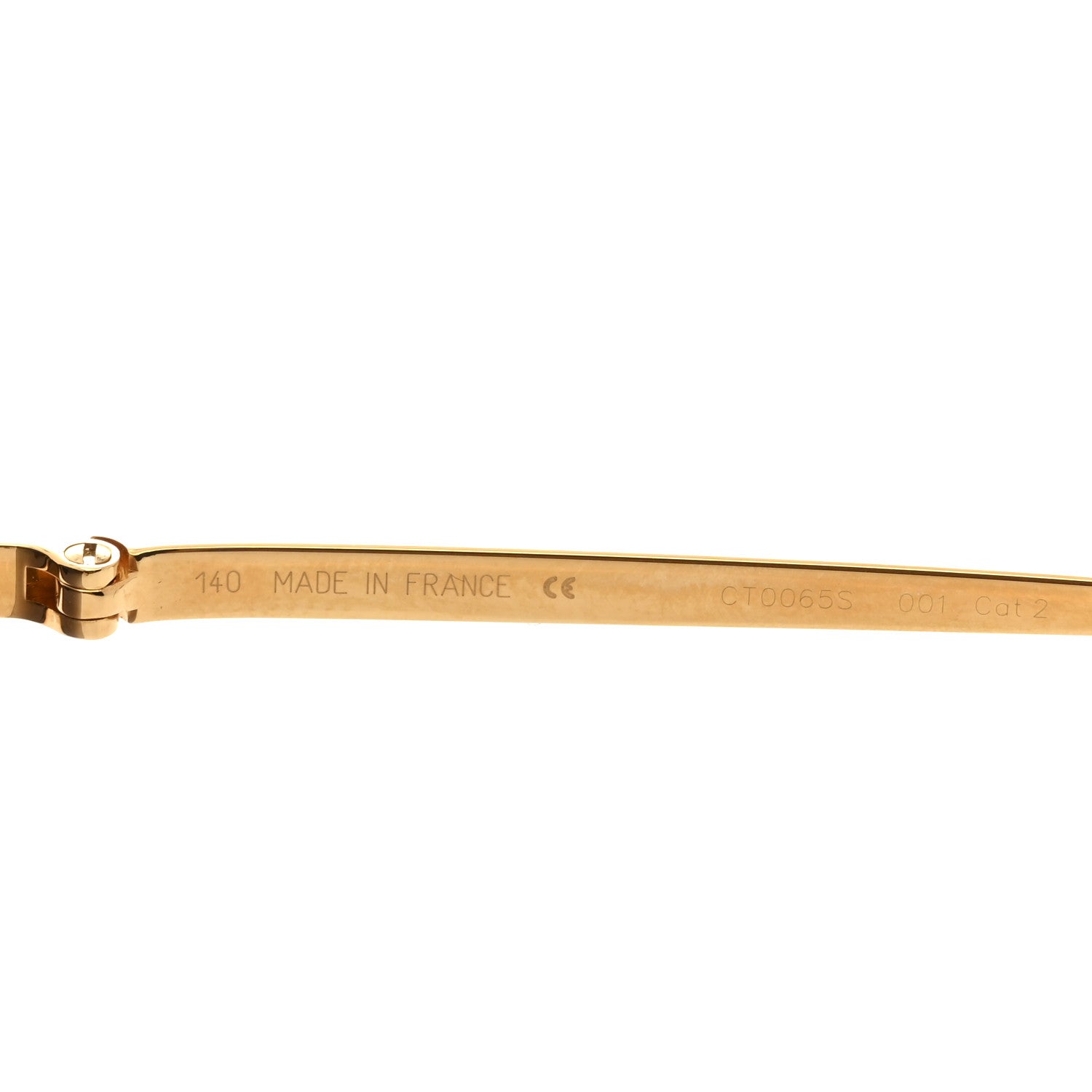 Cartier Panthere De Cartier Aviator Sunglasses CT0065S Gold 6 of 7