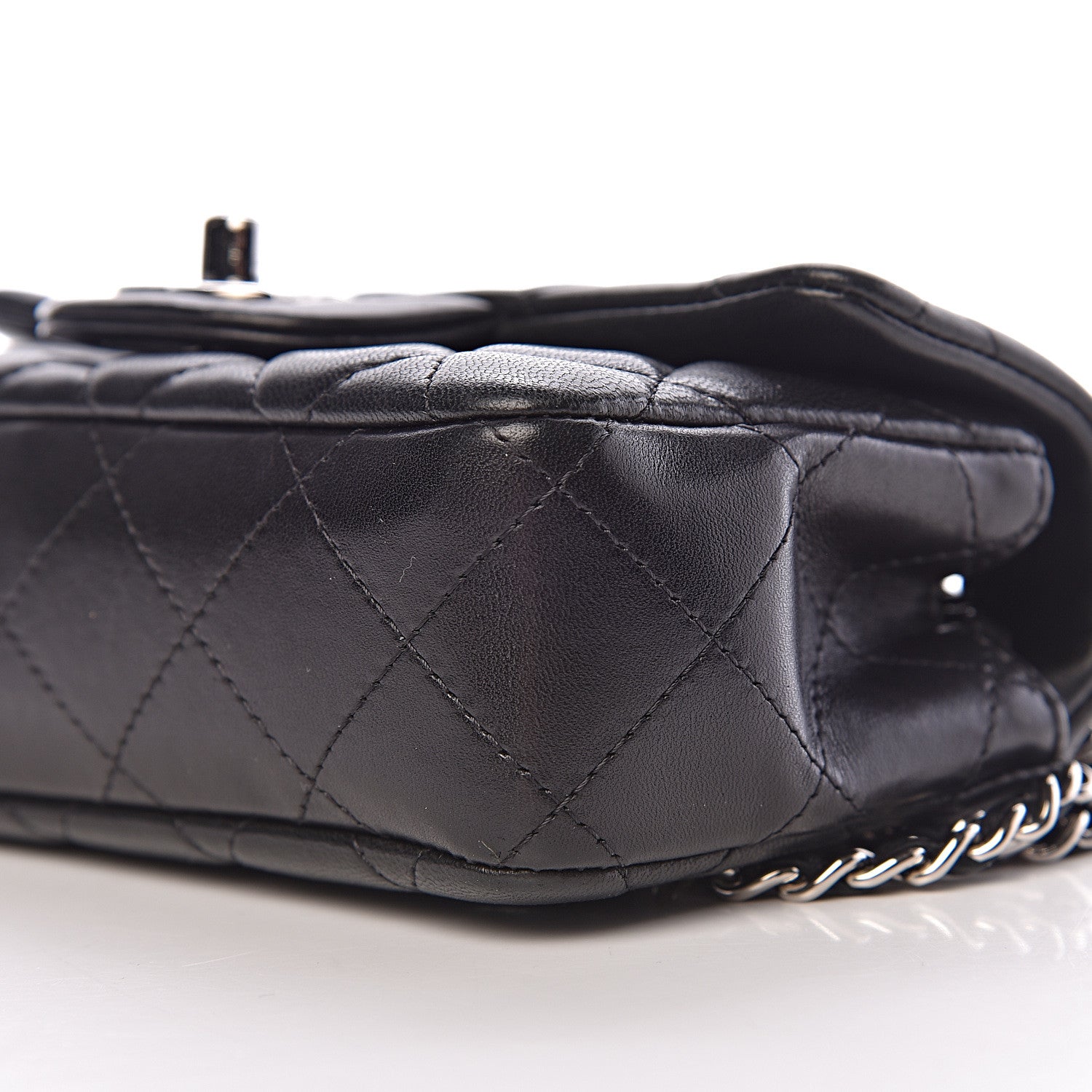 Chanel Lambskin Quilted Extra Mini Rectangular Flap Black 9 of 15