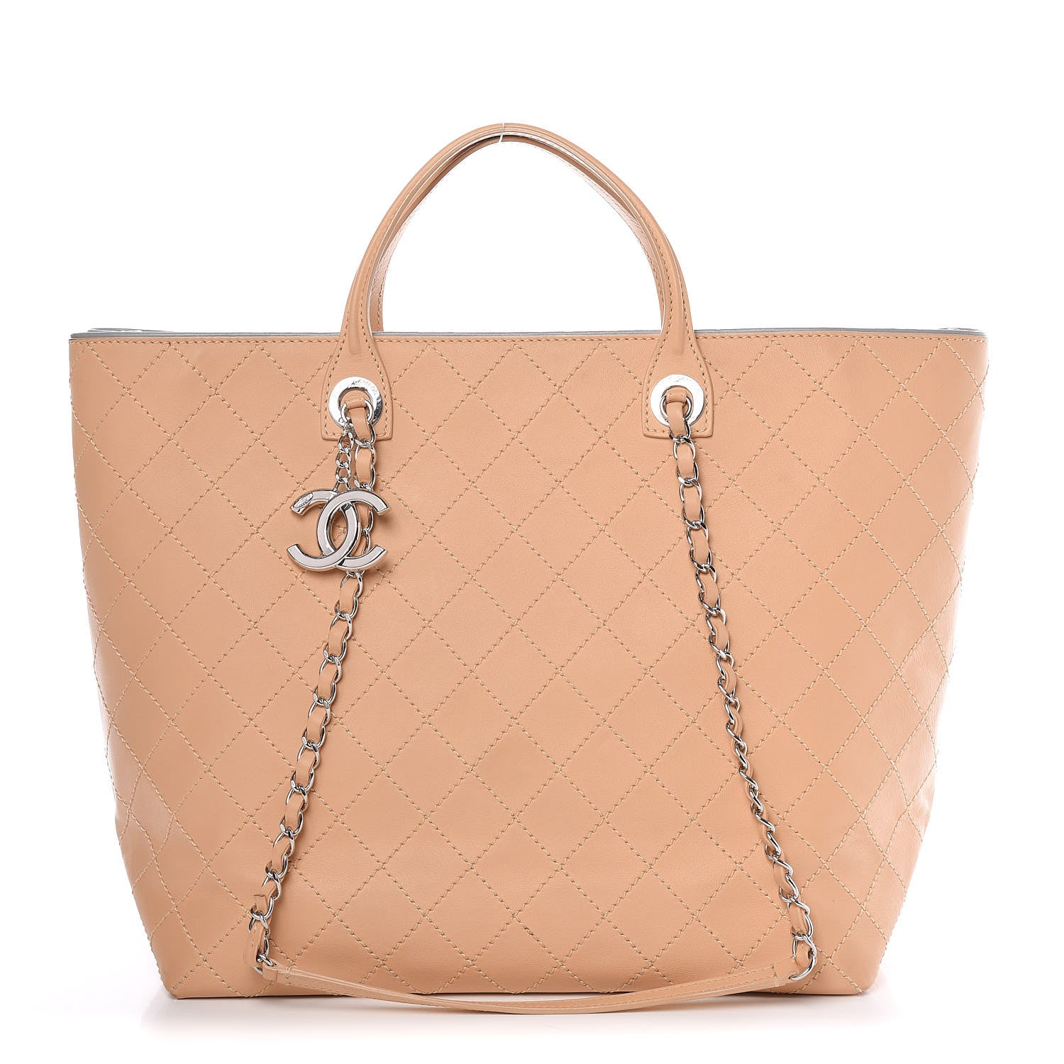 Chanel Calfskin Stitched Large Shopping Tote Beige 1 of 19
