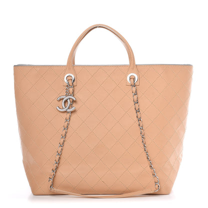 Chanel Calfskin Stitched Large Shopping Tote Beige 1 of 19