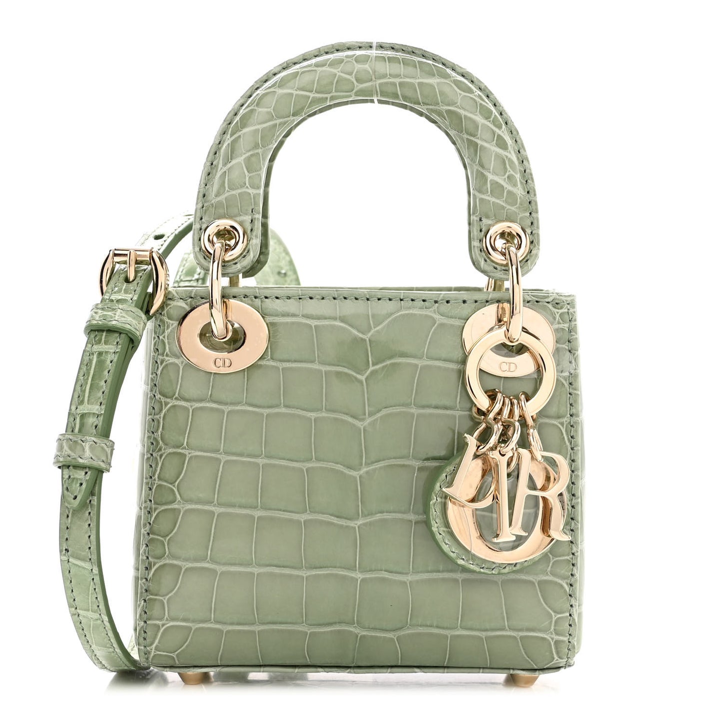 Shiny Crocodile Micro Lady Dior Green