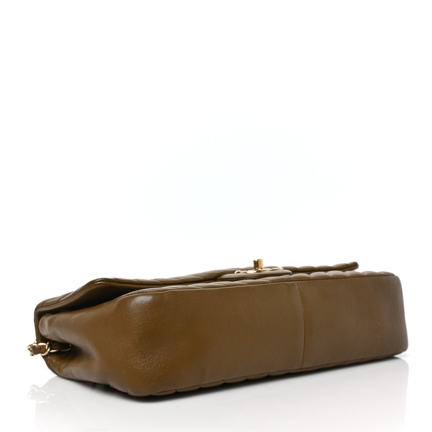 Lambskin Chevron Quilted Medium Single Flap Brown