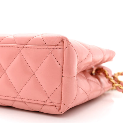 Chanel Shiny Aged Calfskin Quilted Nano Kelly Shopper Coral Pink 10 of 11