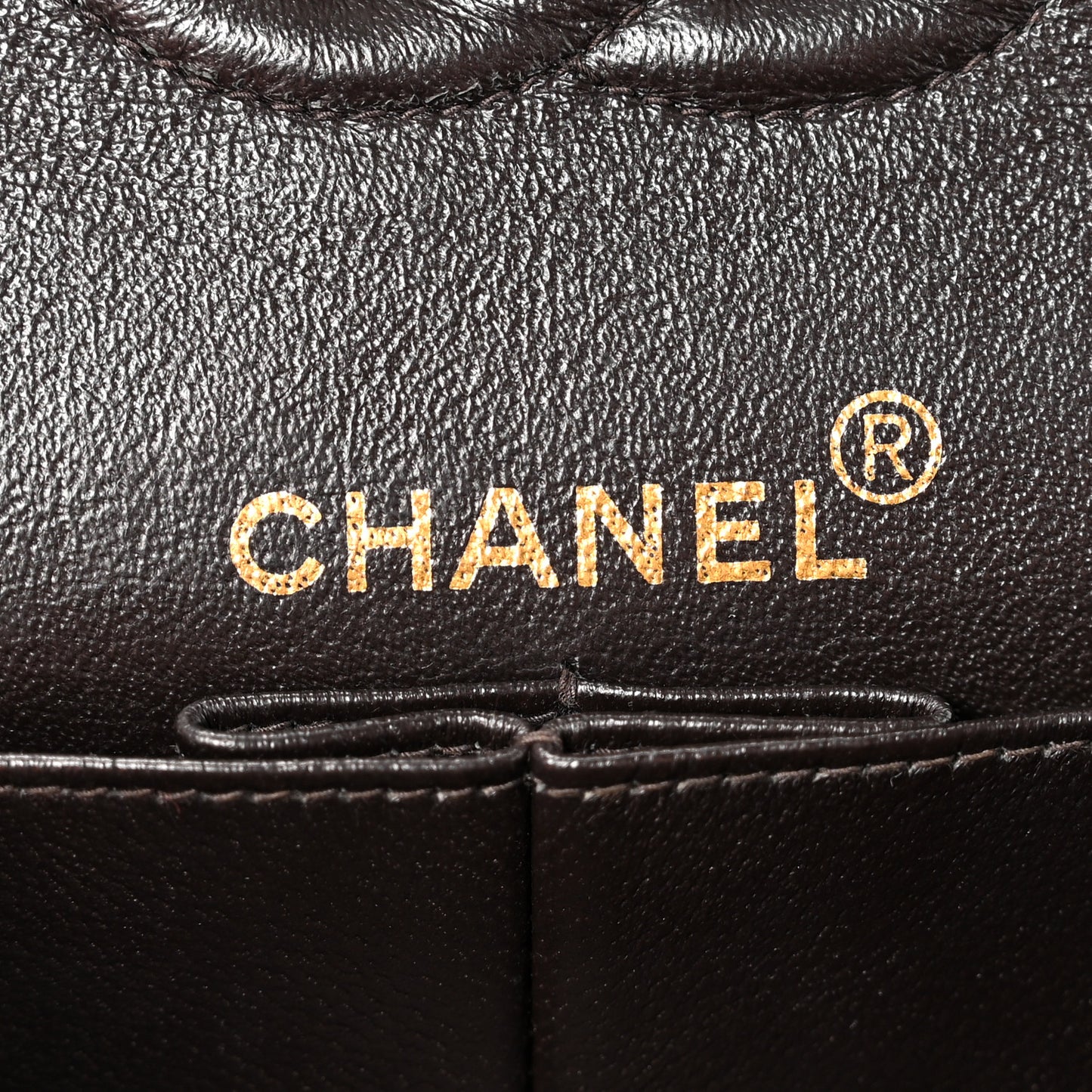 Lambskin Quilted Small Double Flap Dark Brown