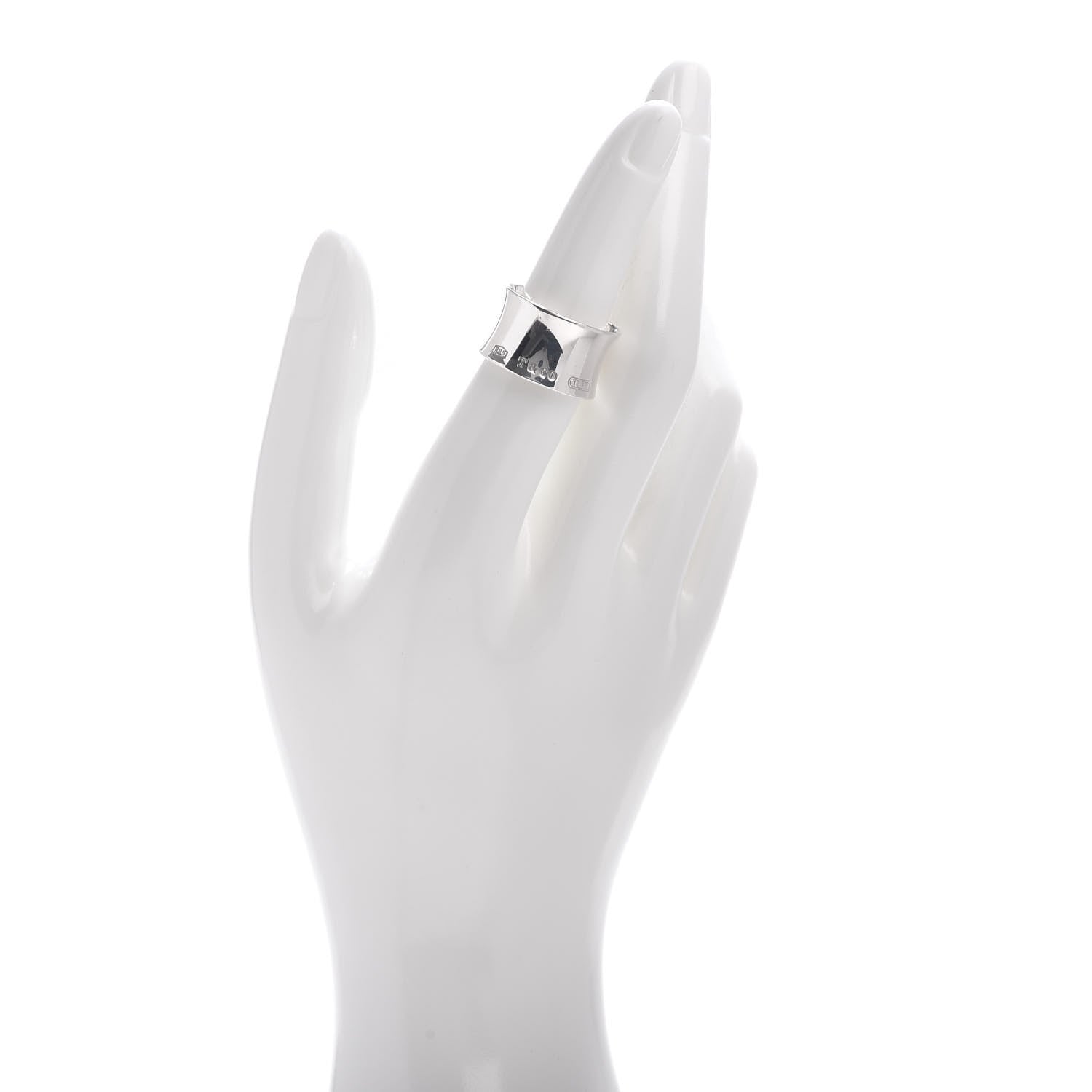 Tiffany Sterling Silver 1837 Wide Ring 52 6 2 of 4