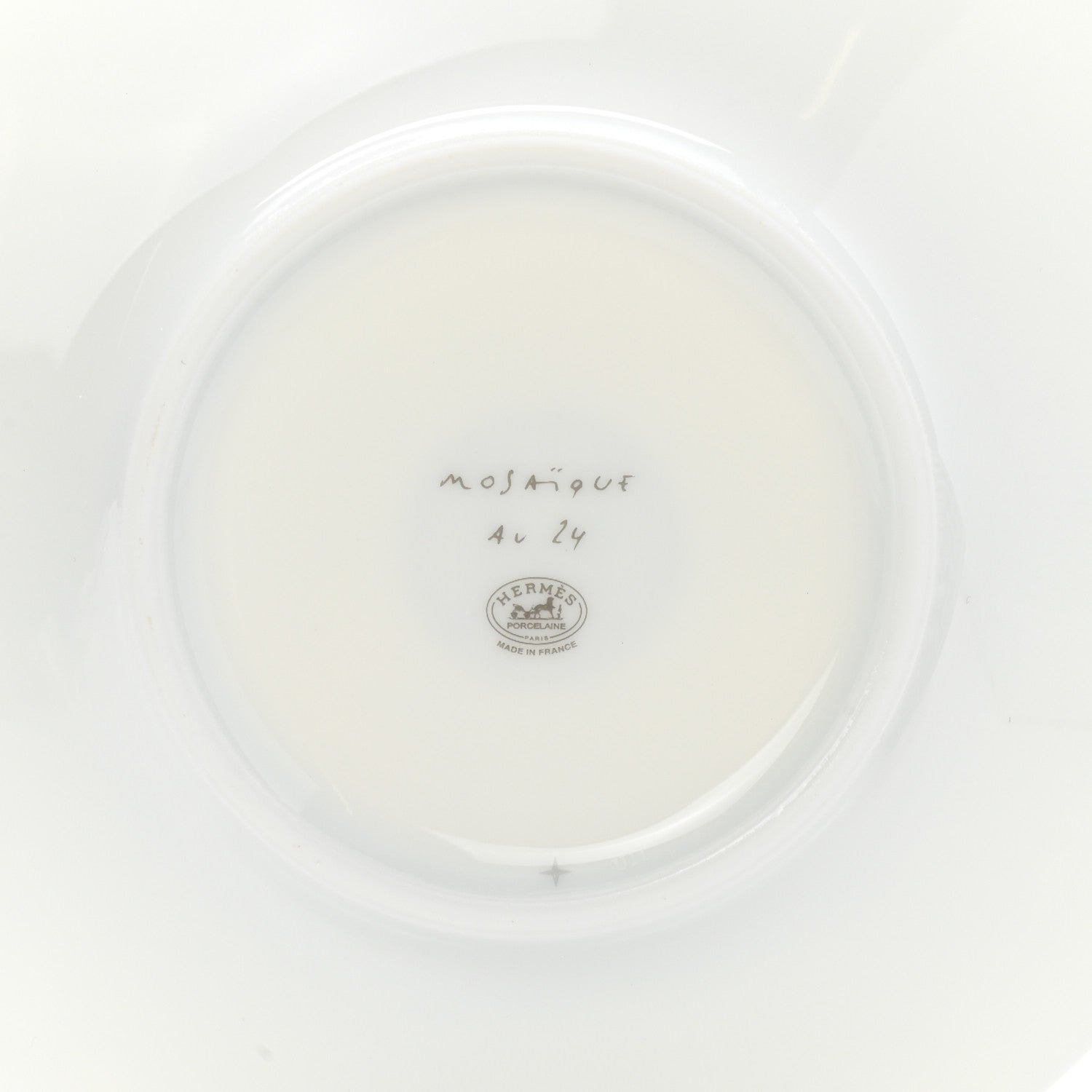 Hermes Porcelain Mosaique Au 24 Platine Tea Cup And Saucer Set Of 2 Platinum 7 of 12
