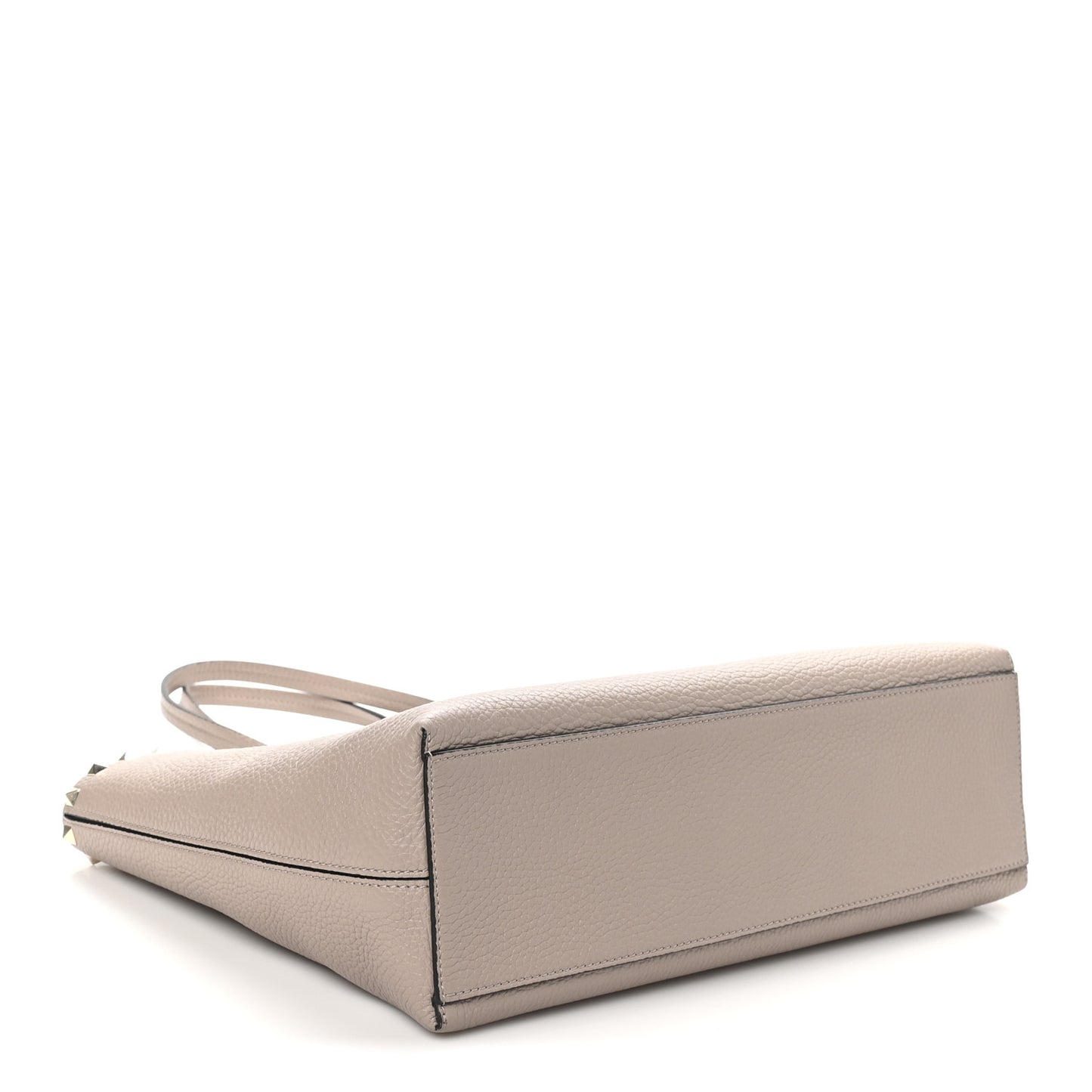 Grained Calfskin Small Rockstud Shoulder Tote Poudre