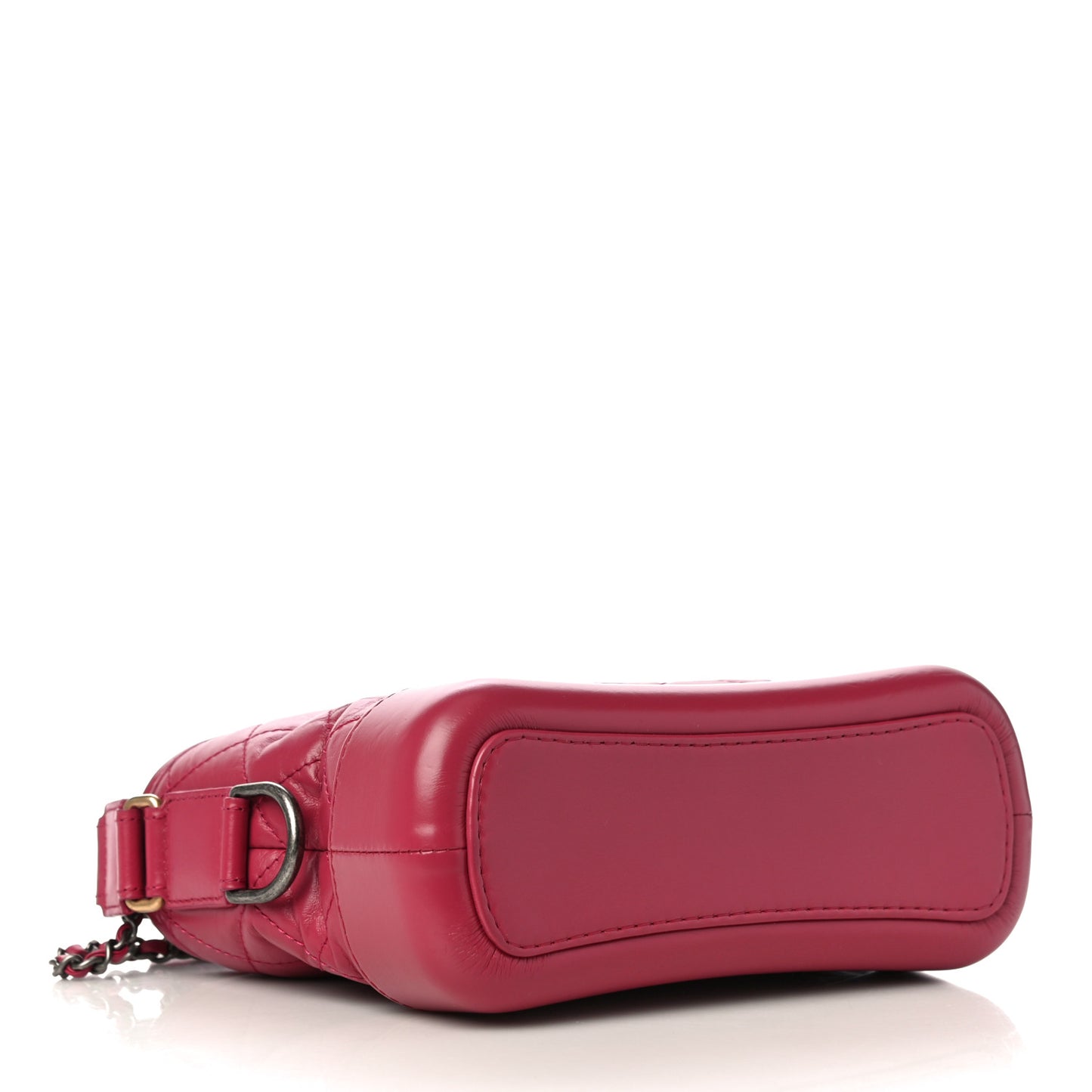 Aged Calfskin Quilted Small Gabrielle Hobo Dark Pink