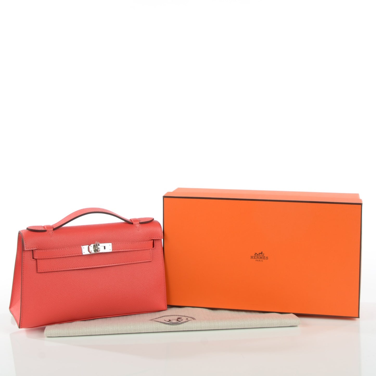 Epsom Kelly Pochette Clutch Rose Azalea