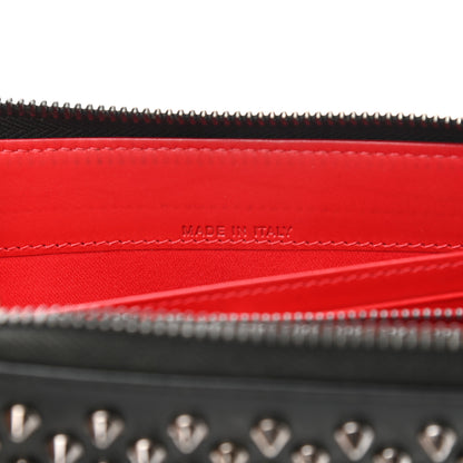 Christian Louboutin Calfskin Panettone Spiked Zip Around Wallet Black 7 of 8