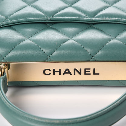 Chanel Lambskin Quilted Small Trendy CC Flap Dual Handle Bag Light Green 14 of 19