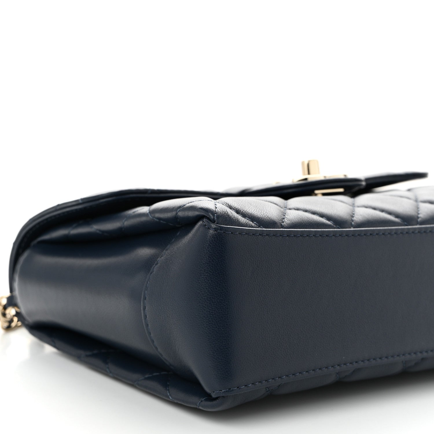 Chanel Lambskin Quilted Small Top Handle Square Flap Navy Blue 9 of 10
