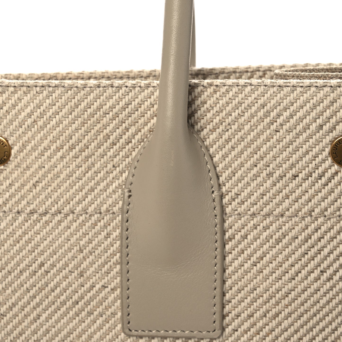 Linen Calfskin Small Rive Gauche Tote Beige Sea Salt