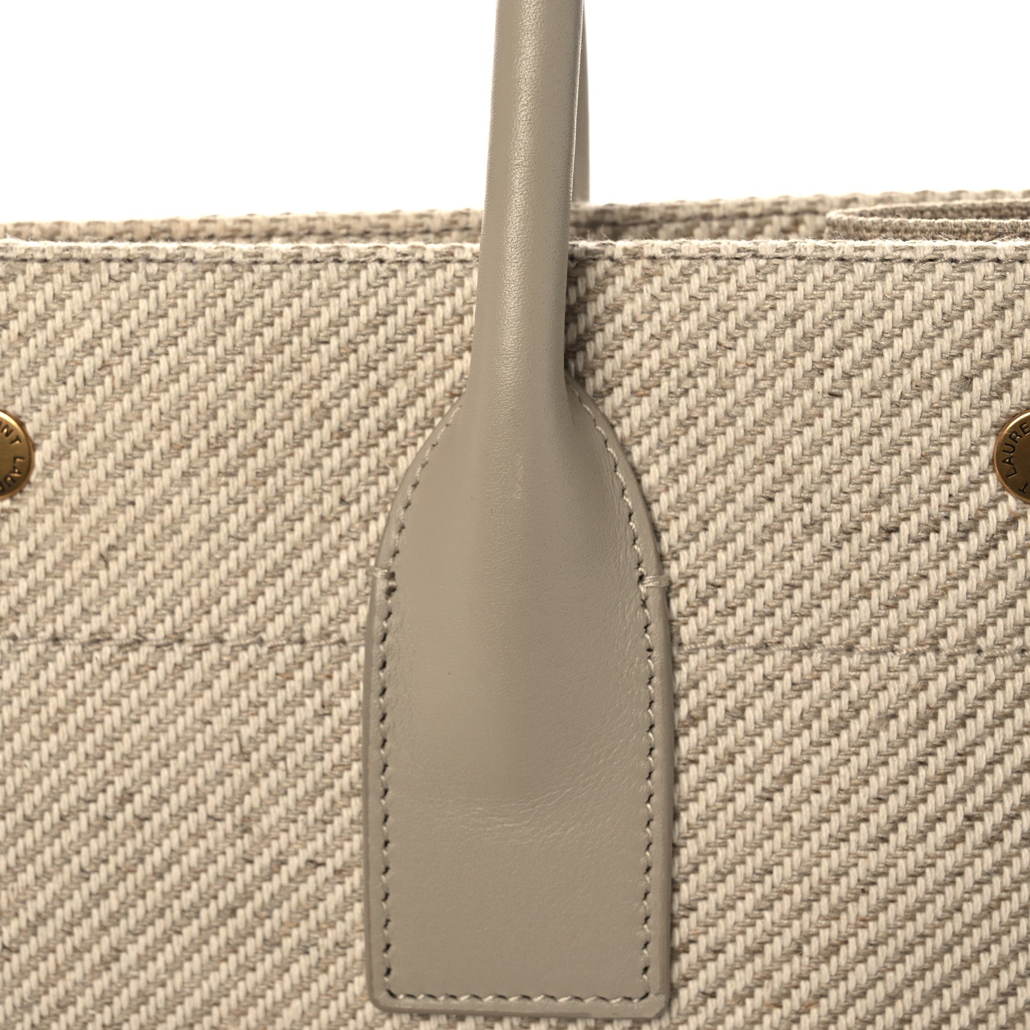 Saint Laurent Linen Calfskin Small Rive Gauche Tote Beige Sea Salt 12 of 12