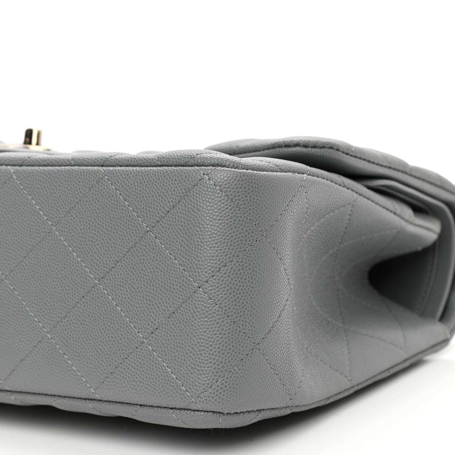 Chanel Caviar Quilted Jumbo Double Flap Grey 8 of 10