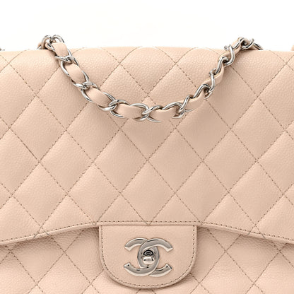 Chanel Caviar Quilted Jumbo Single Flap Beige Clair 8 of 16