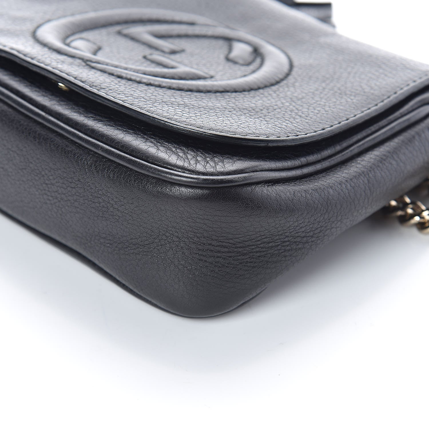 Gucci Pebbled Calfskin Small Soho Flap Crossbody Black 8 of 8