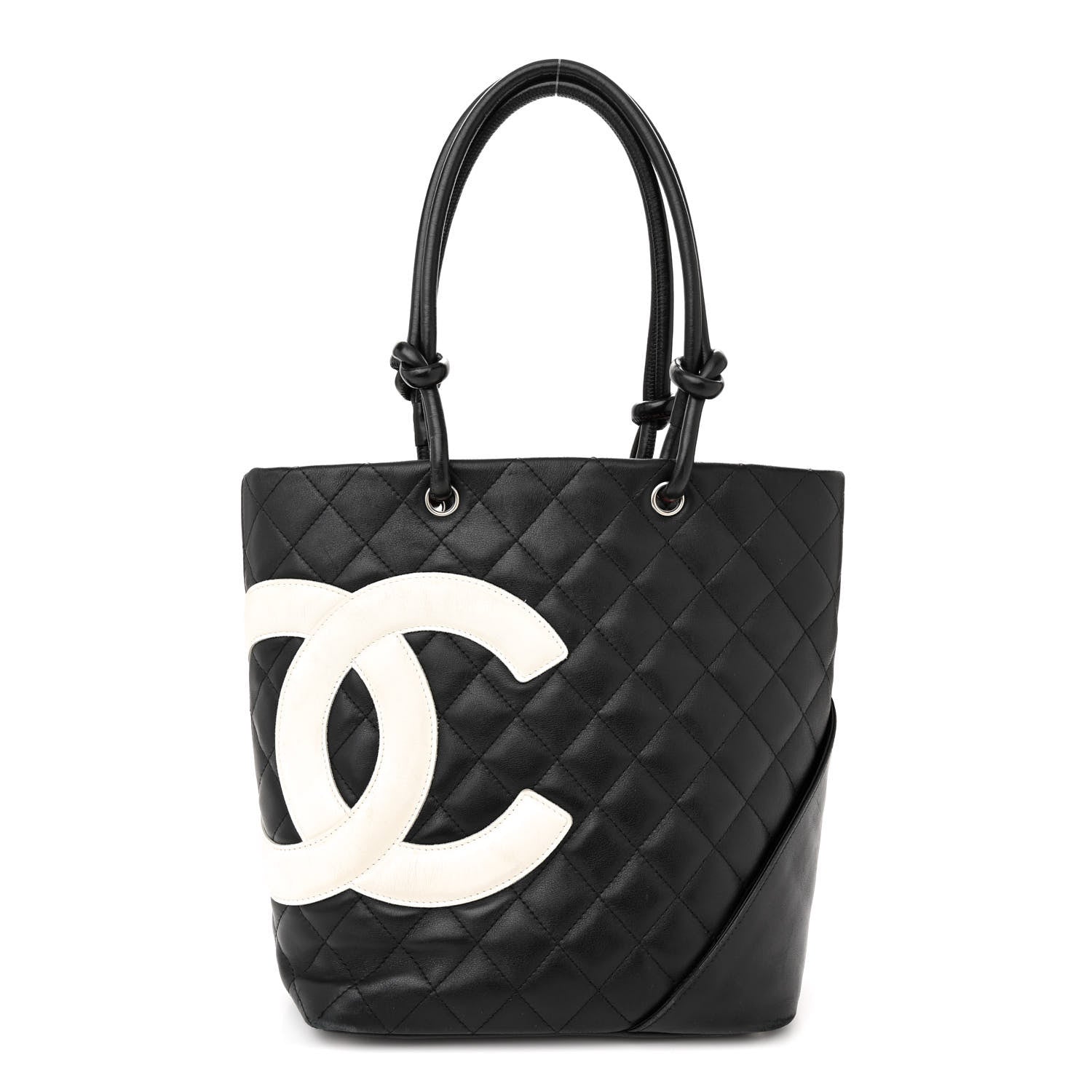 Chanel Calfskin Quilted Medium Cambon Tote Black White 1 of 23
