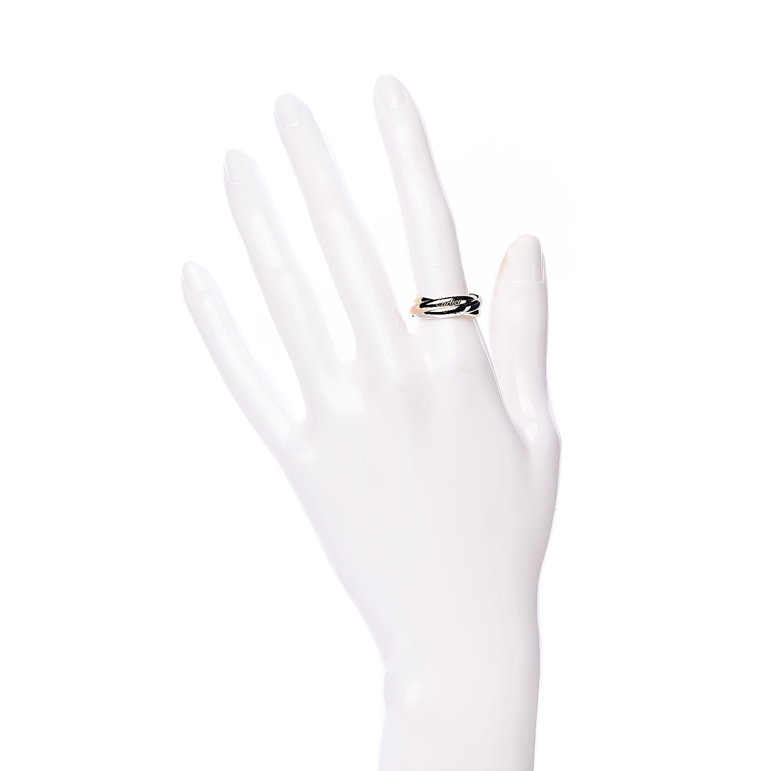 Cartier 18K Pink Yellow White Gold Small Trinity Ring 52 6 2 of 4