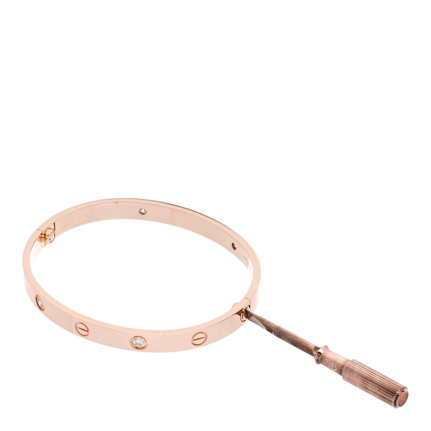 18K Pink Gold 4 Diamond LOVE Bracelet 18